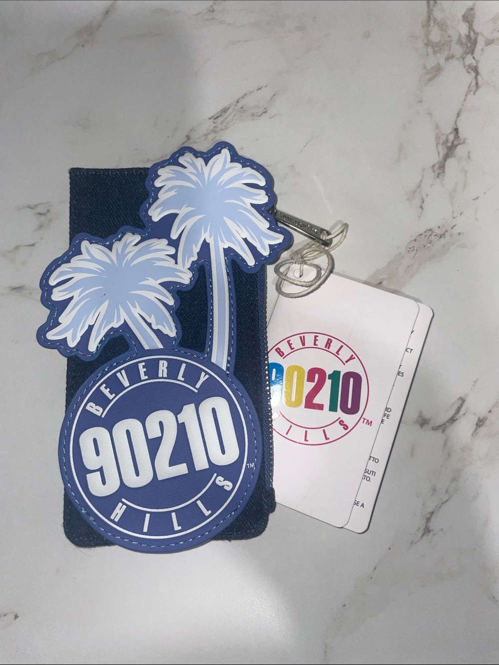 Loungefly 90210 Beverly Hills Palm Tree Denim Large Cardholder